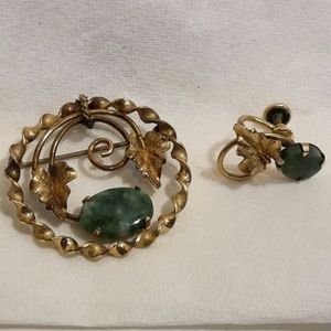 Vintage TK TRU-KAY Gold Filled Broche & Earrings